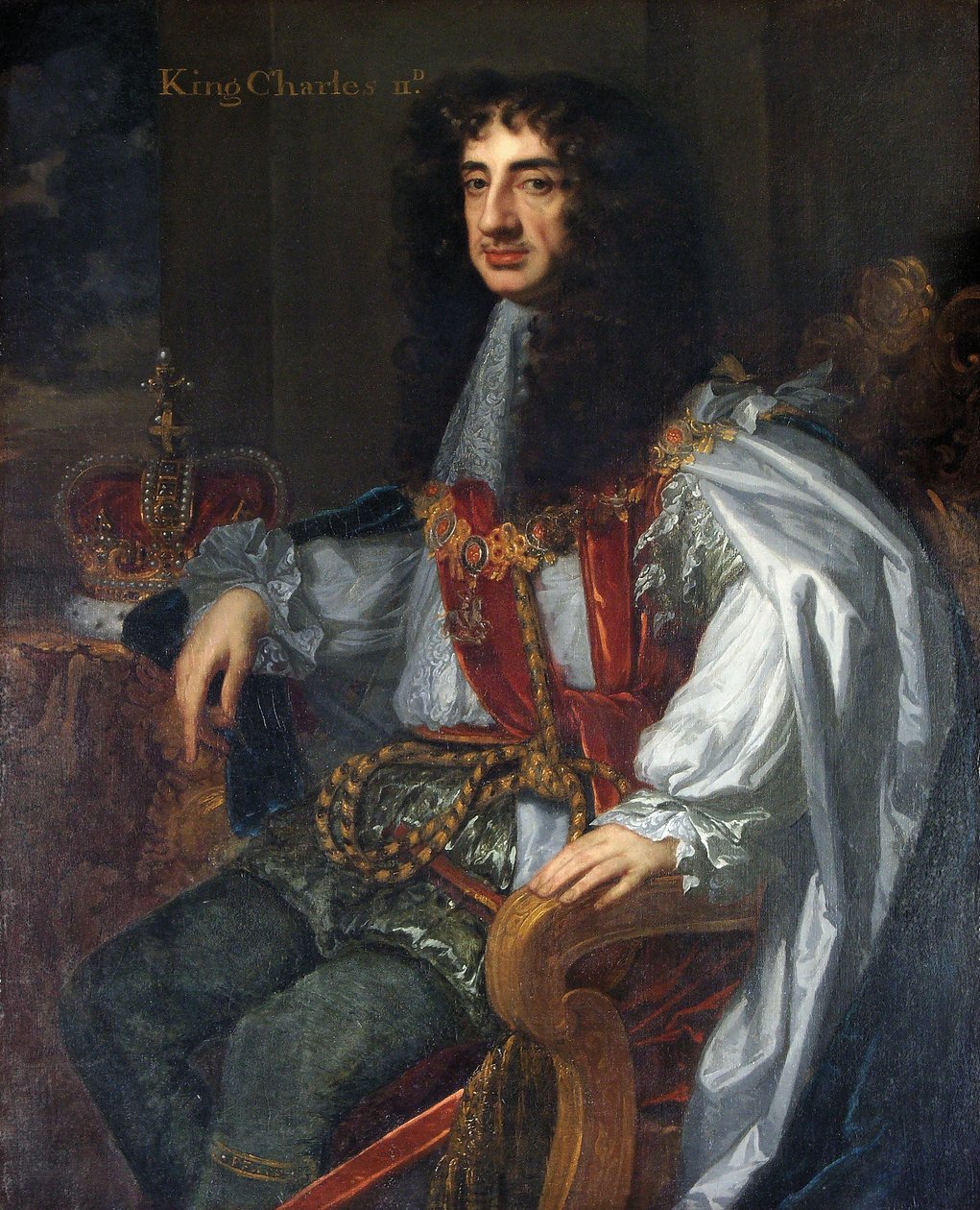 Kung Karl II i strumpebandsrockar av Peter Lely
