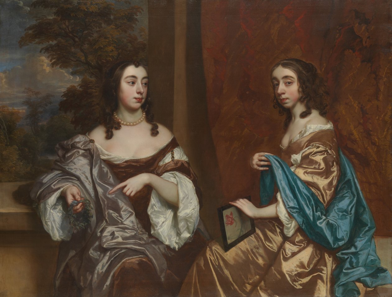 Mary Capel, senare hertiginna av Beaufort, och hennes syster Elizabeth, grevinna av Carnarvon, ca 1657 av Peter Lely