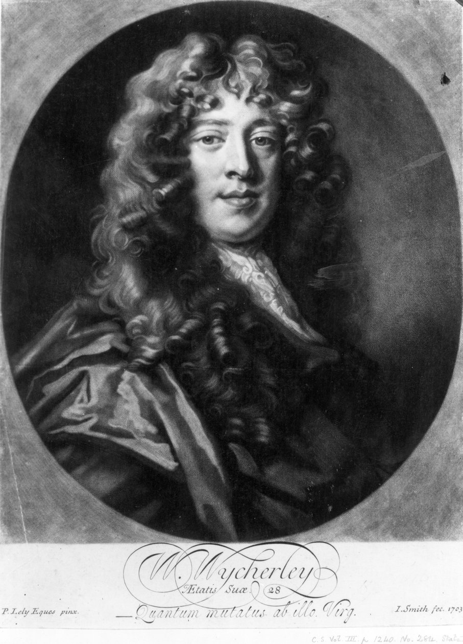 William Wycherley, graverad av John Smith, 1703 av Peter Lely