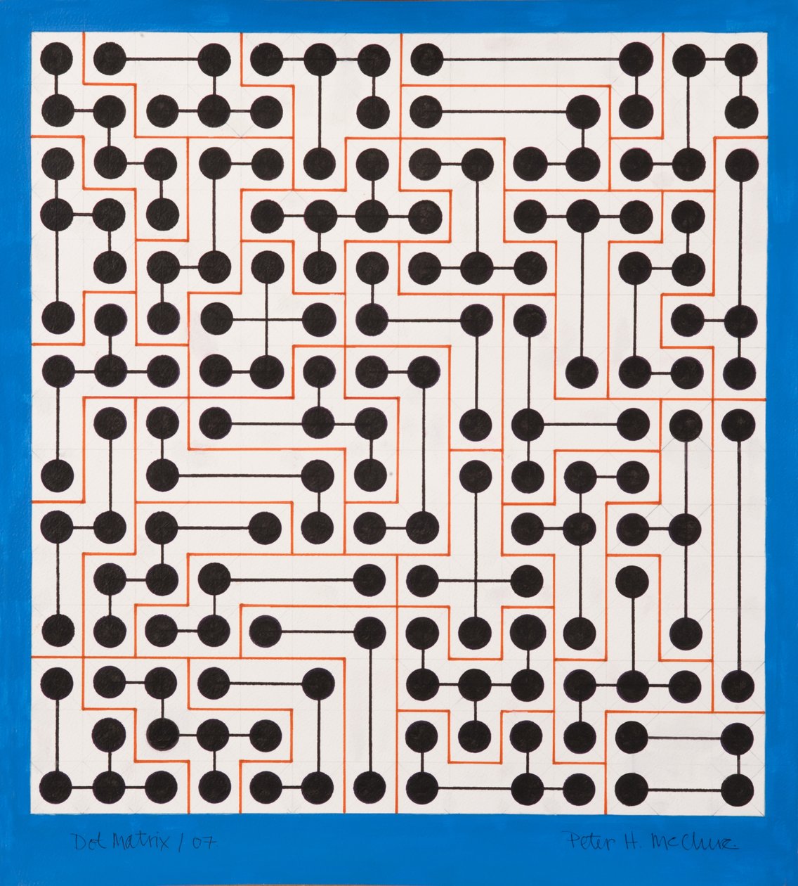 Dot Matrix, 2007 (akryl på papper) av Peter McClure