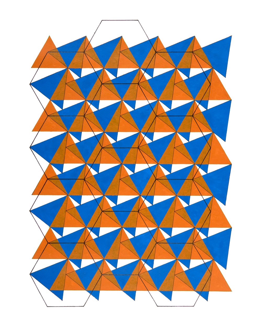 Overlaying Grids, 2007 (akryl på papper) av Peter McClure
