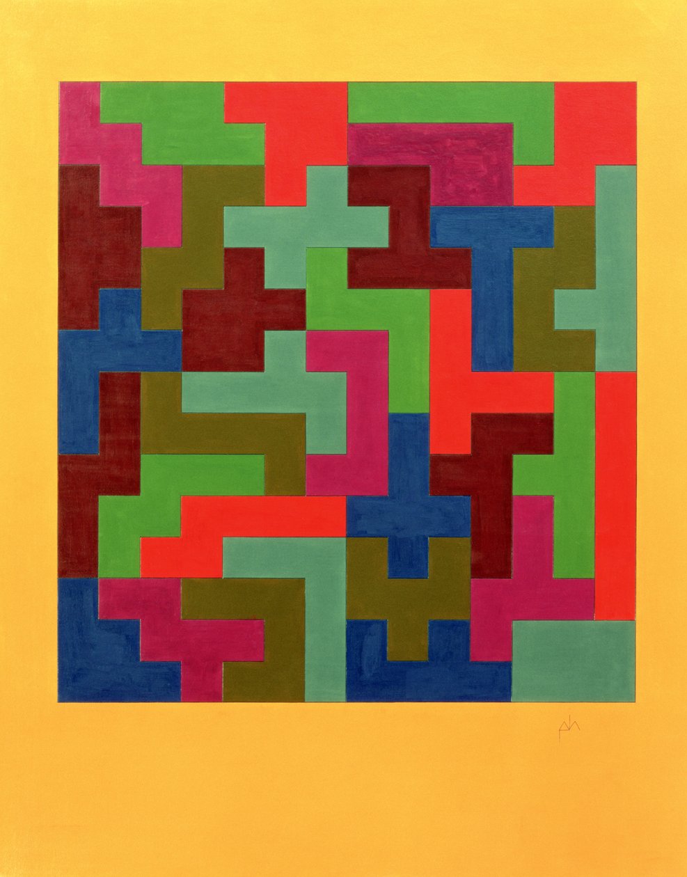 Pussel II, 1988 (tempera på papper) av Peter McClure