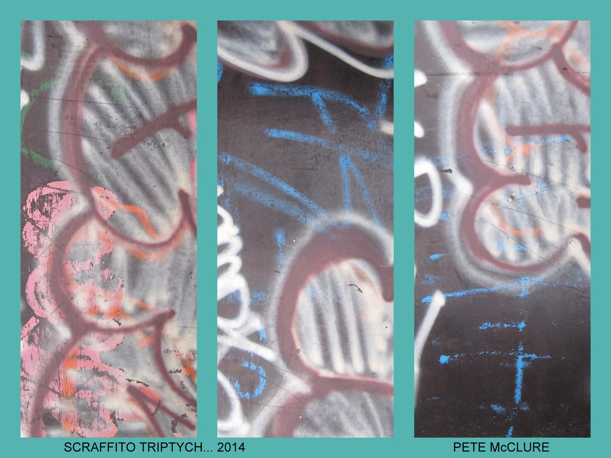 SGRAFFITO TRIPTYCH, 2013, (fotomontage) av Peter McClure