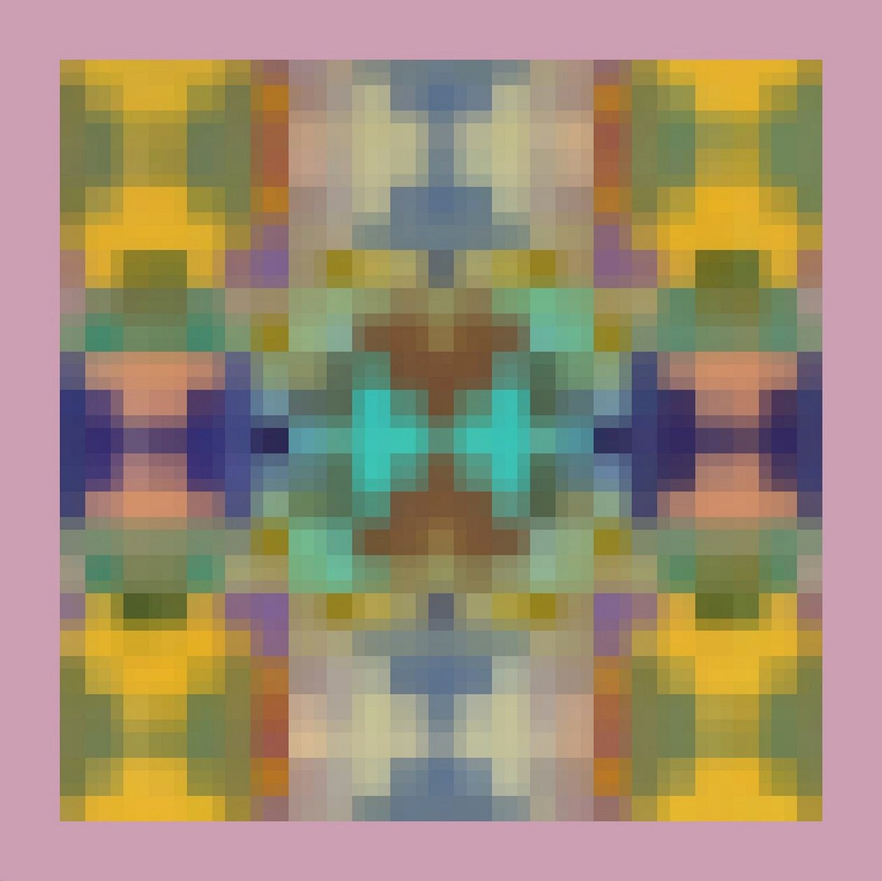 SYMMETRICAL OVERLAY.2014, (digitalt förbättrad målning) av Peter McClure