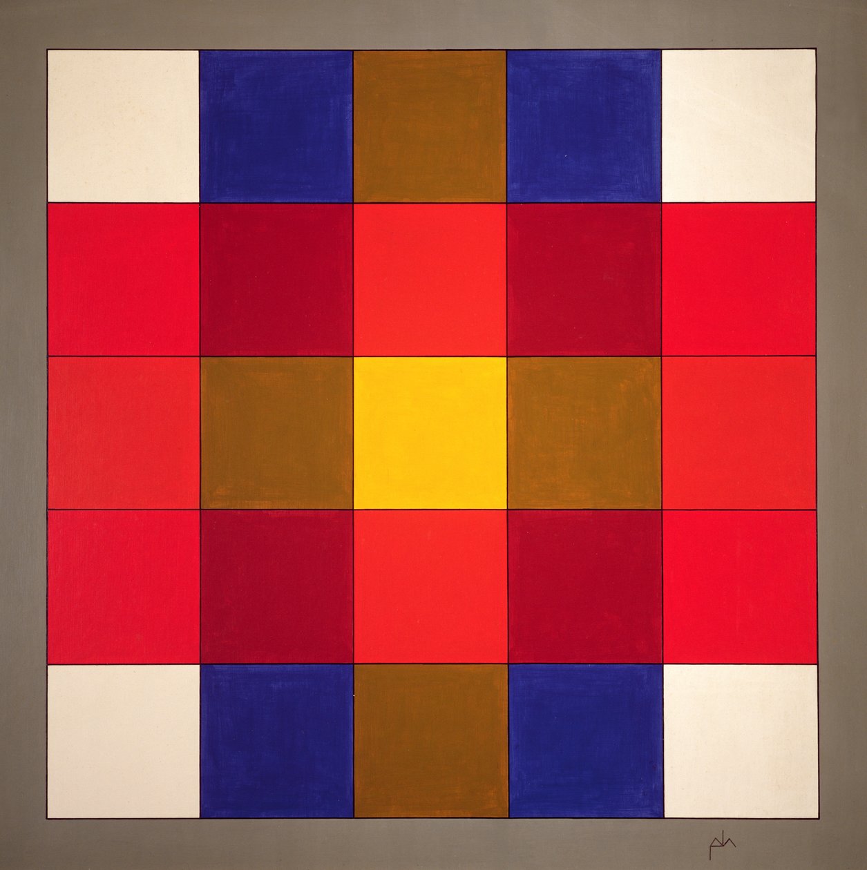 Subliminal Yellow Cross, 1986 (akryl på trä) av Peter McClure