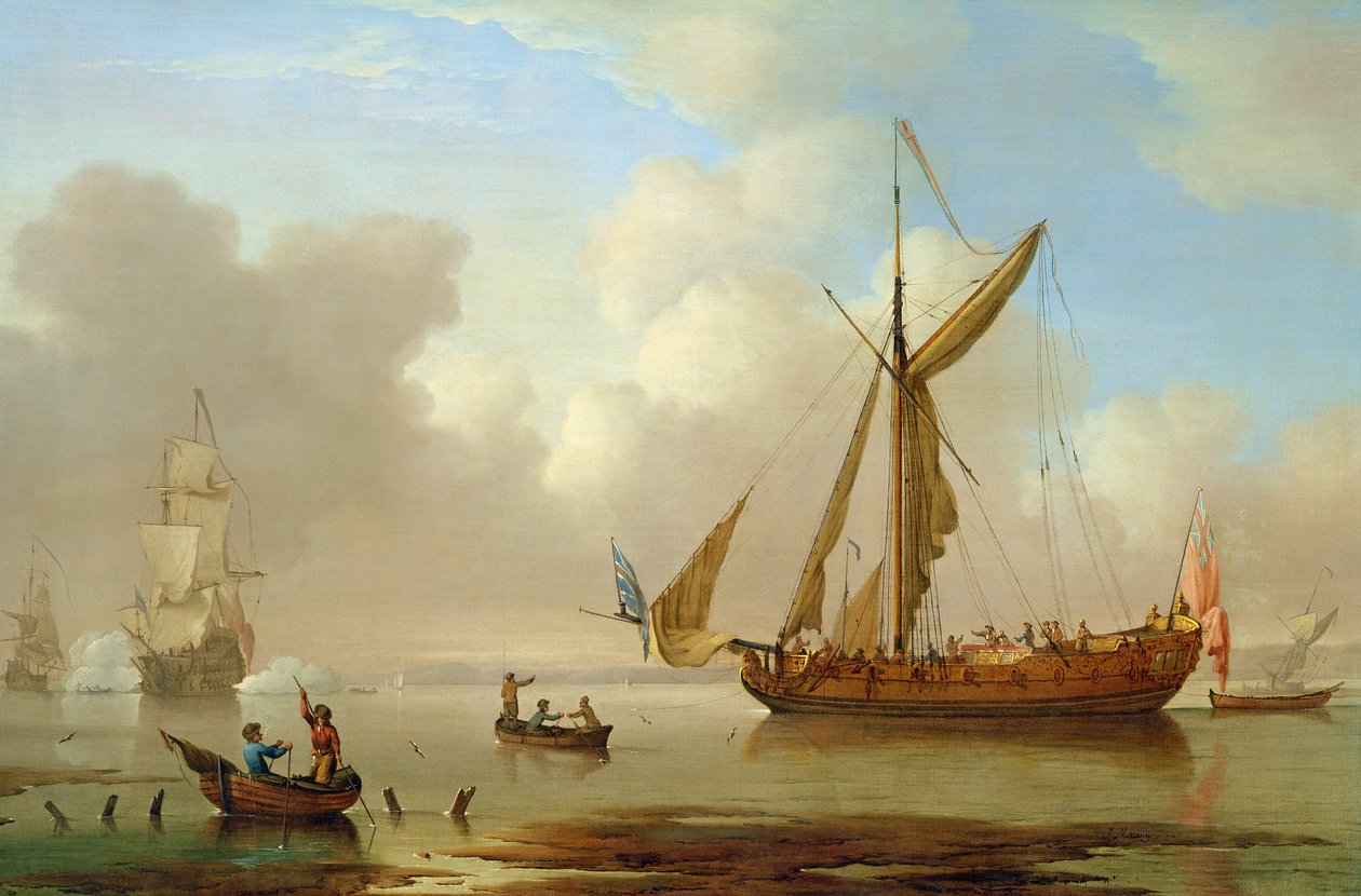 Royal Yacht lugnade vid Anchor av Peter Monamy