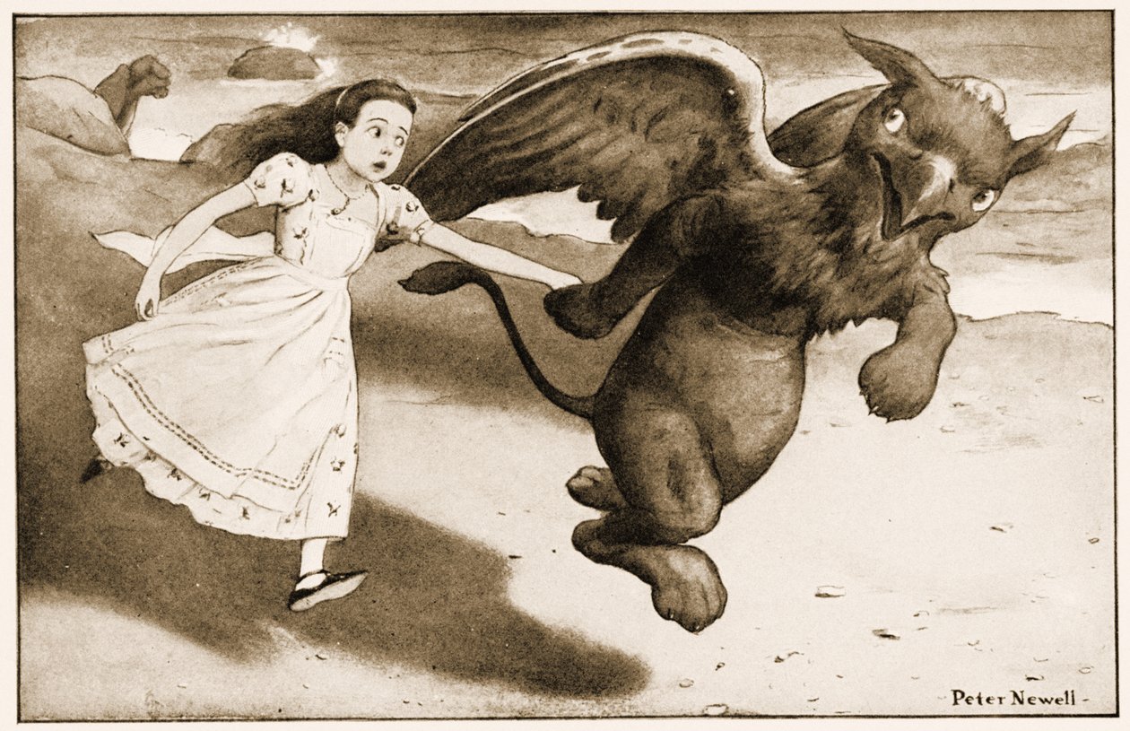 ""Kom igen!" ropade Gryphon", illustration till Lewis Carrolls Alice