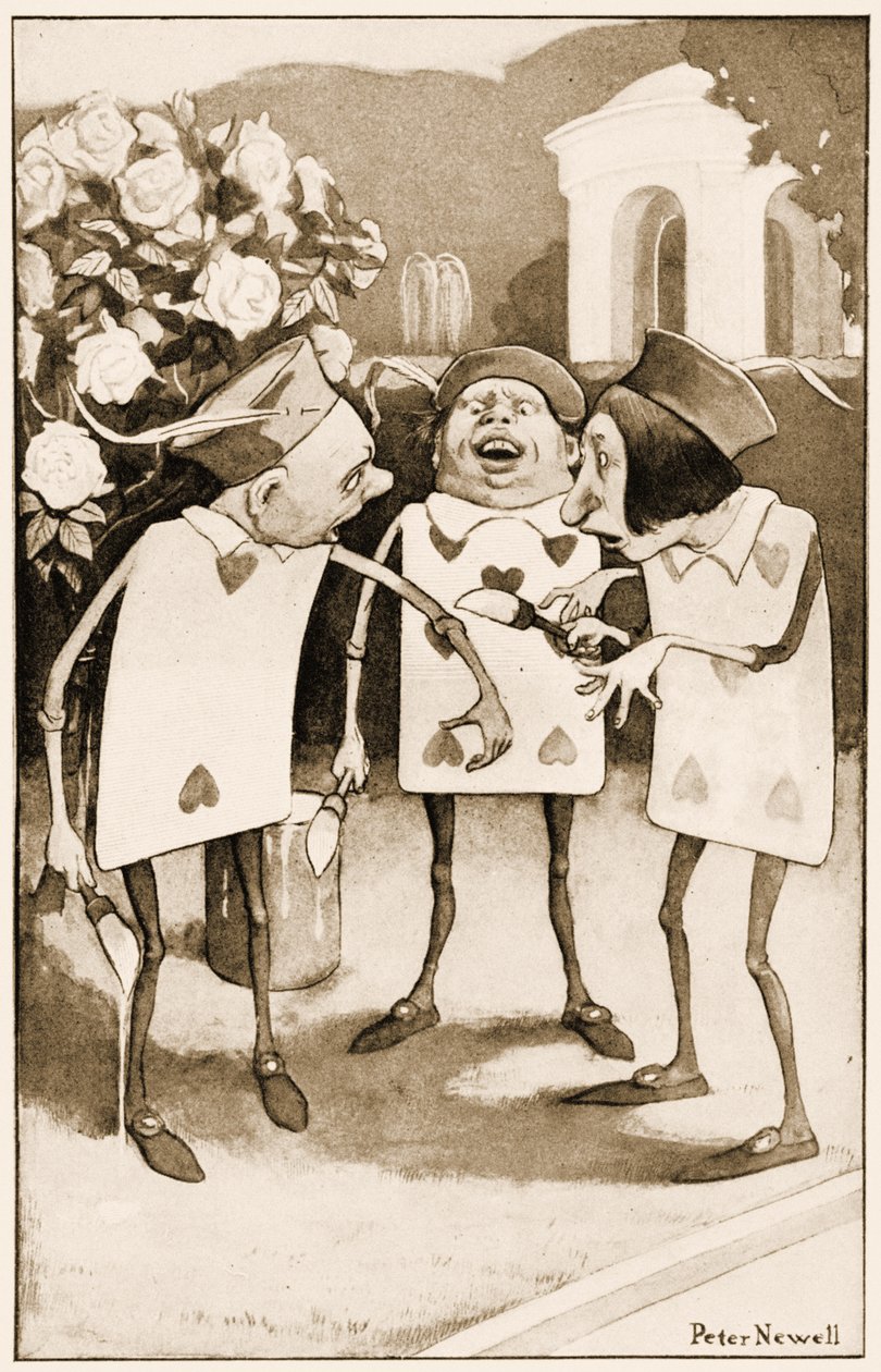 "Gå inte och stänk färg över mig", illustration för Lewis Carrolls Alice