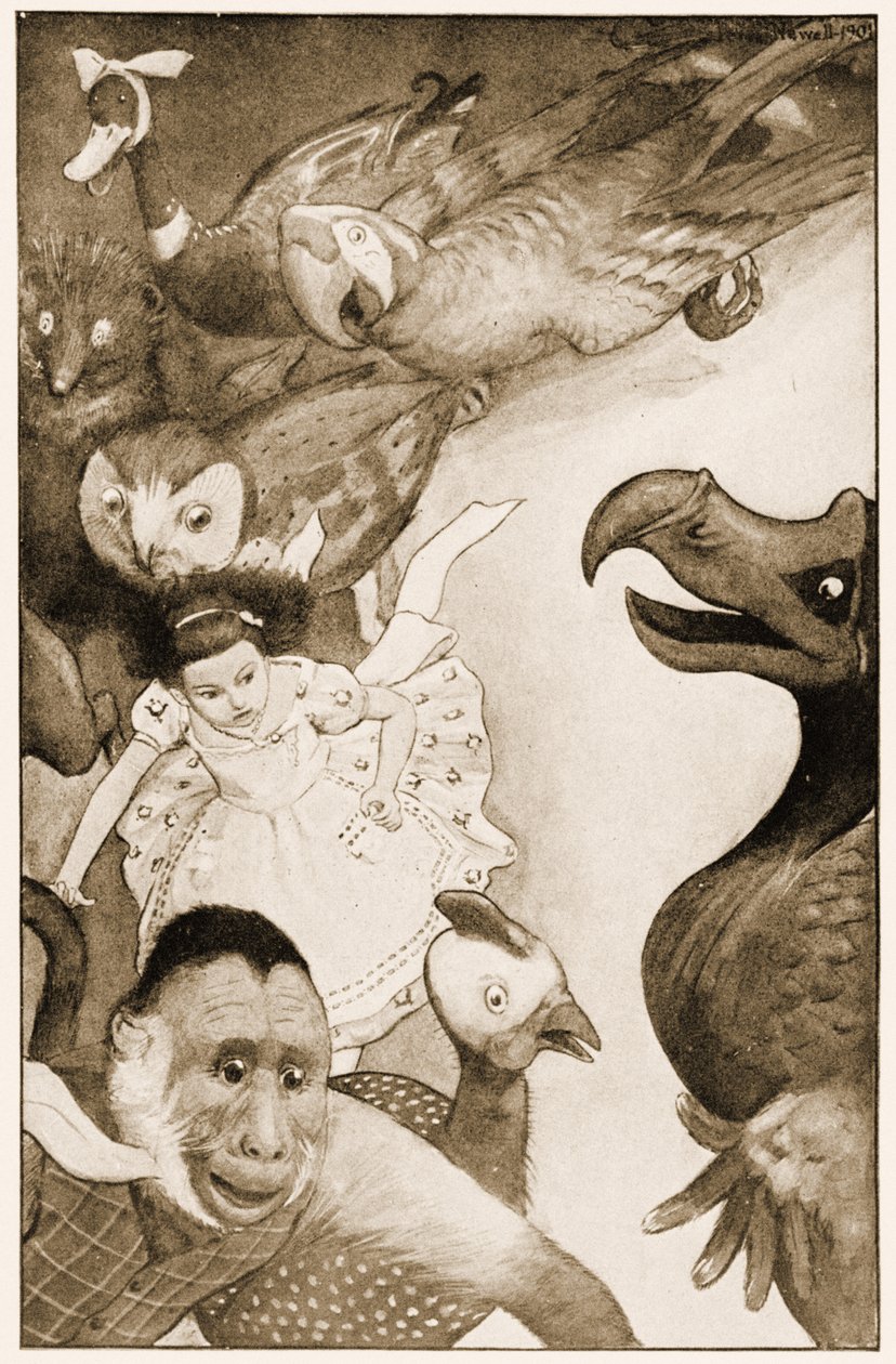 "The Caucus-Race", illustration för Lewis Carrolls Alice