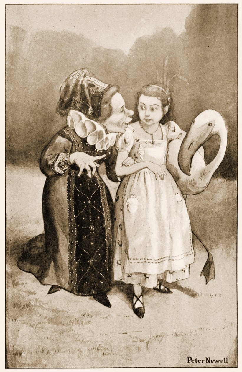 Tut, Tut barn! sa hertiginnan, illustration för Lewis Carrolls Alices Adventures in Wonderland, 1901 av Peter Newell