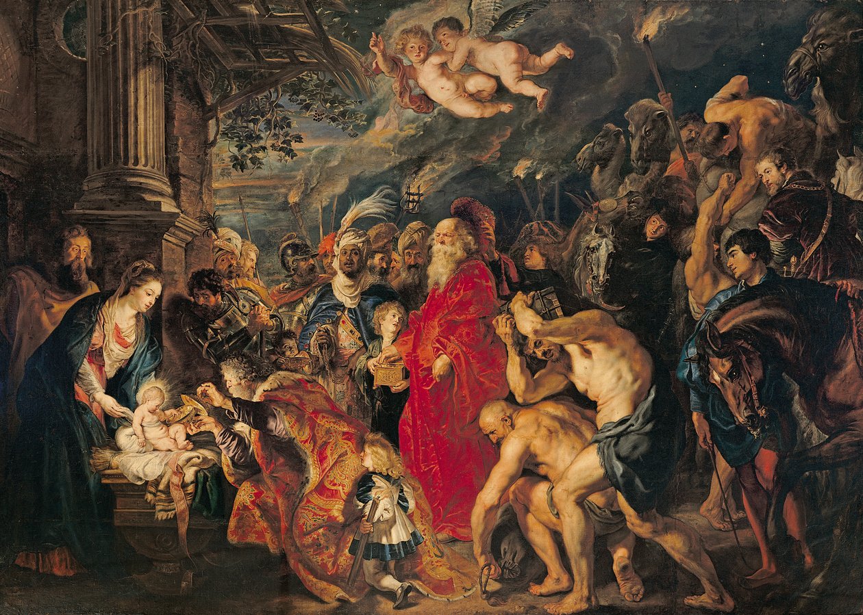 Tillbedjan av Magi, 1610 av Peter Paul Rubens