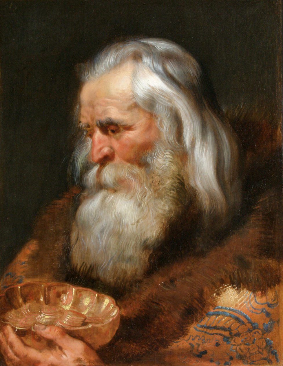 Cabeza del mayor de los Reyes Magos av Peter Paul Rubens