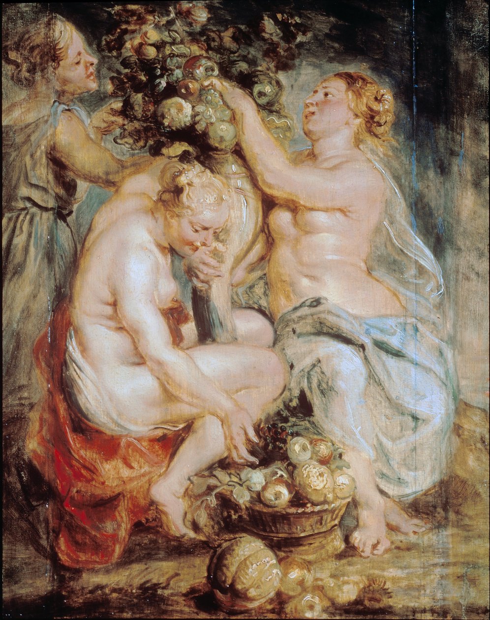 Ceres and Two Nymphs with a Cornucopia av Peter Paul Rubens