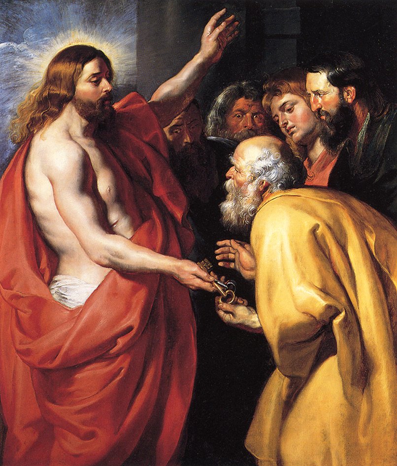 Kristus överlämnar nycklarna till Petrus av Peter Paul Rubens