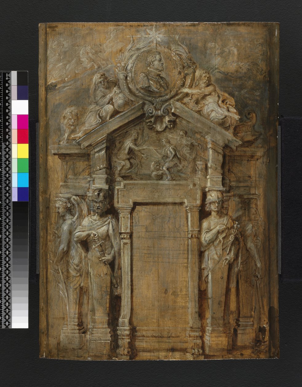 Design för titelbladet till Pompa Introitus...Ferdinandi, ca 1638 av Peter Paul Rubens