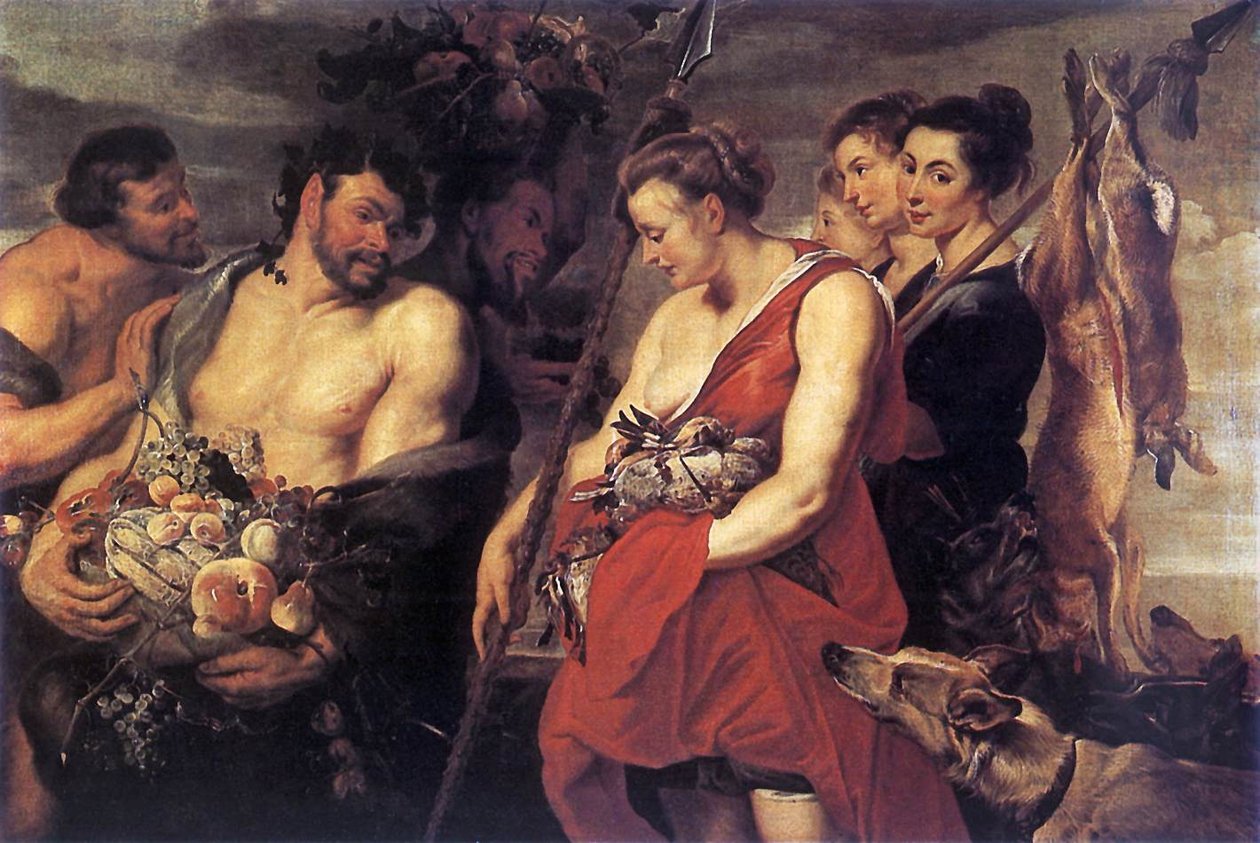 Diana Presentig the Catch to Pan av Peter Paul Rubens