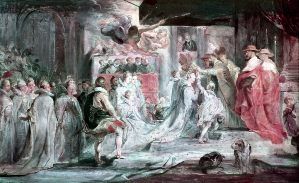 Die Krönung der Maria de Medici  av Peter Paul Rubens