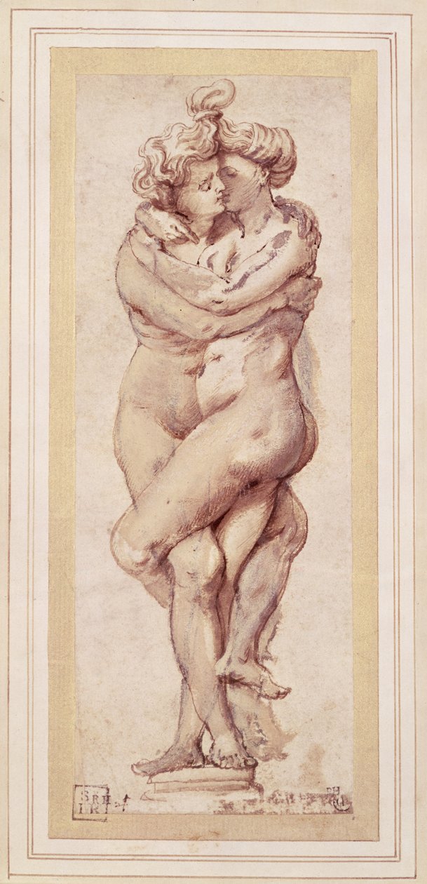 Omfamnande par (ritning) av Peter Paul Rubens