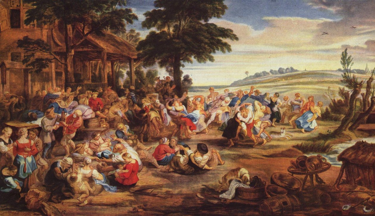 Feasting and dancing peasants av Peter Paul Rubens
