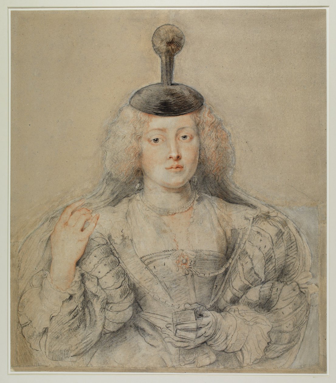 Helena Fourment (1614-73) c.1630 (penna & bläck och krita förhöjda med vitt på papper) av Peter Paul Rubens