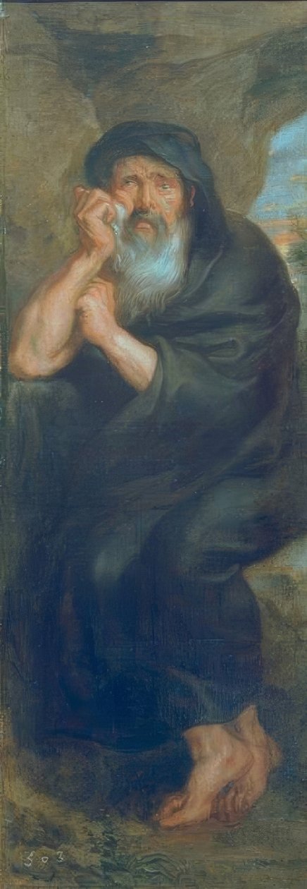 Heraklit, den gråtande filosofen av Peter Paul Rubens