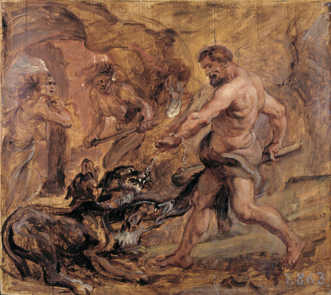 Hercules och Cerberus av Peter Paul Rubens