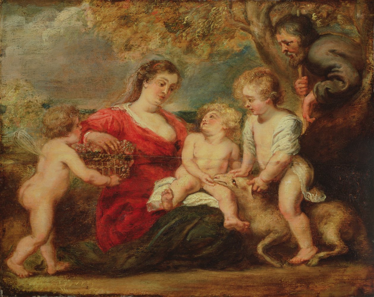 Helig familj i ett landskap av Peter Paul Rubens