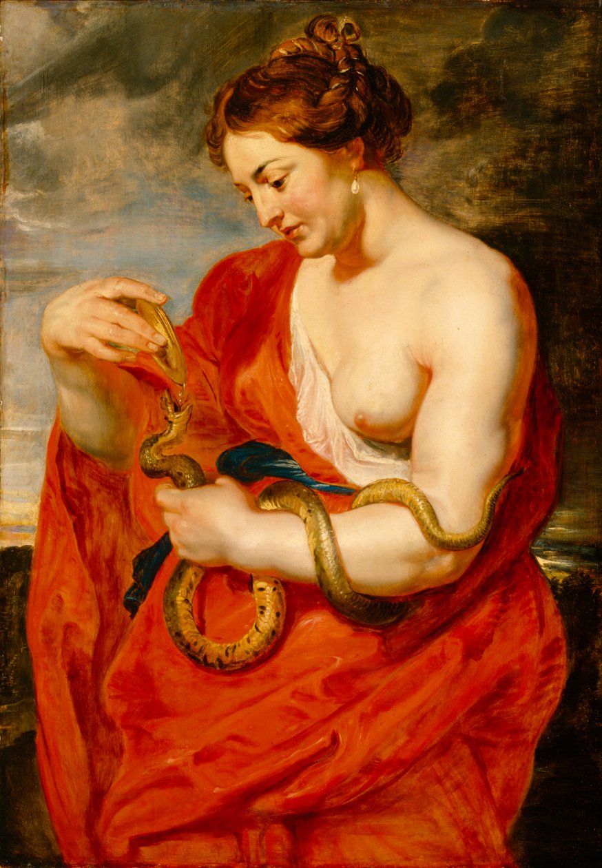 Hygeia, Goddess of Health, ca 1615 (olja på ekpanel) av Peter Paul Rubens