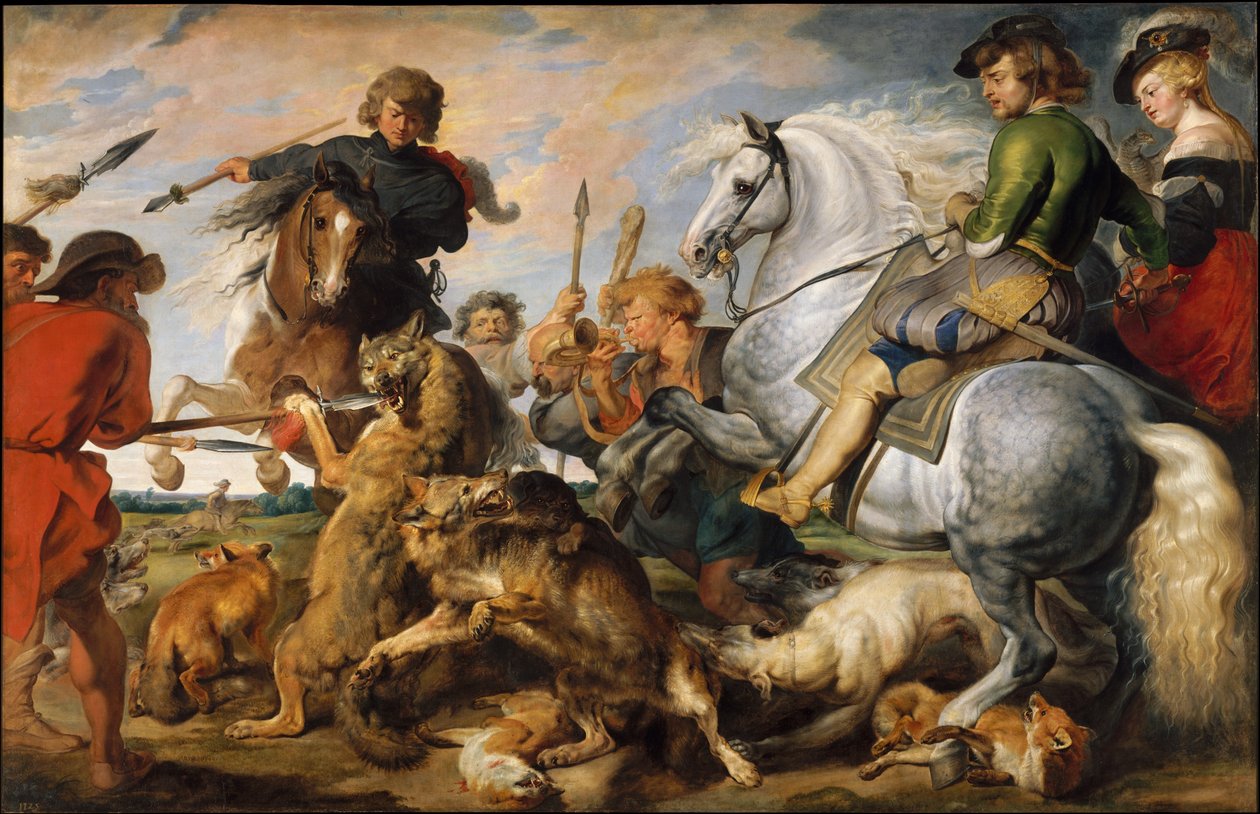 La Chasse au loup et au renard  av Peter Paul Rubens