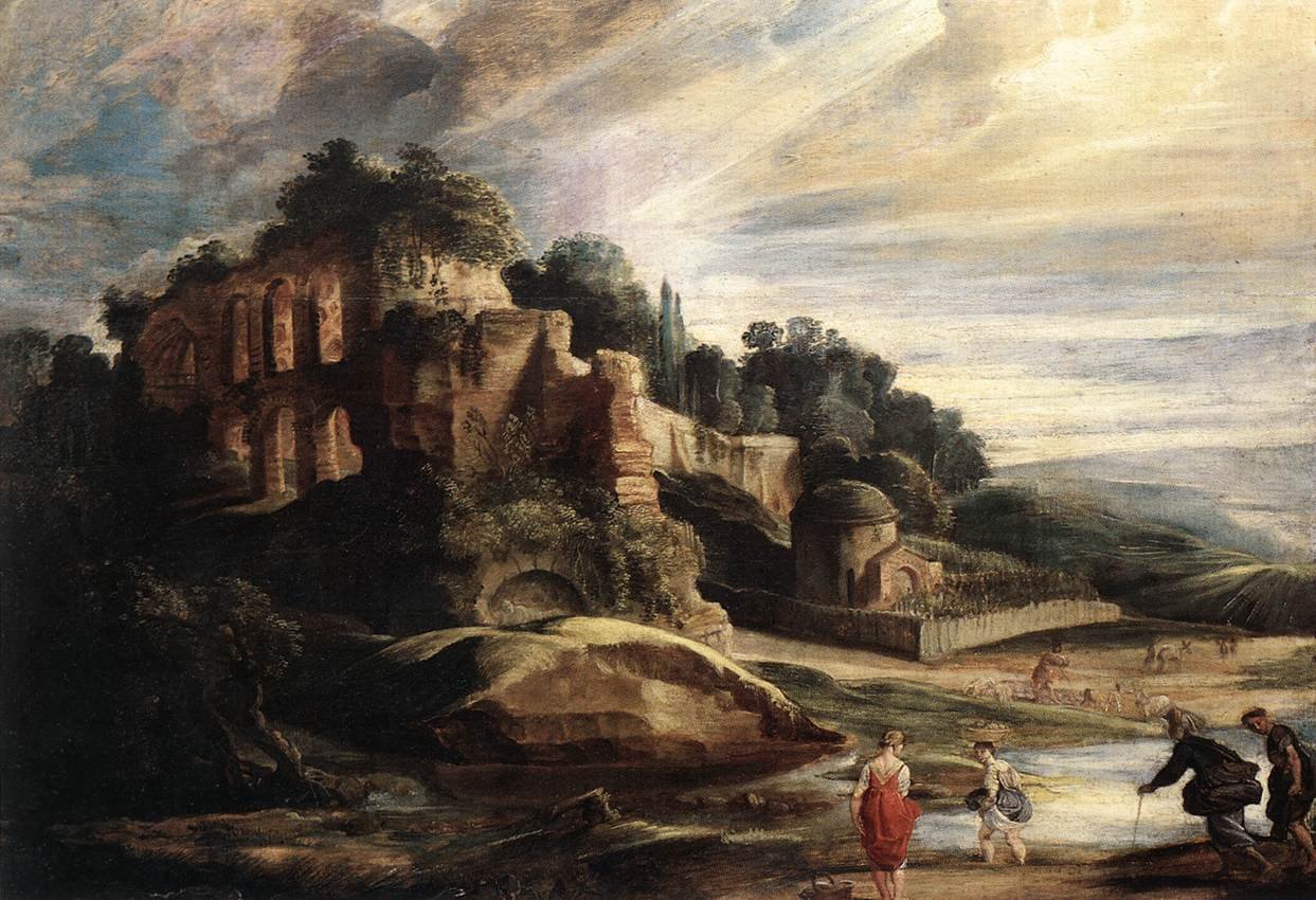 Landscape with the Ruins of Mount Palatine in Rome av Peter Paul Rubens