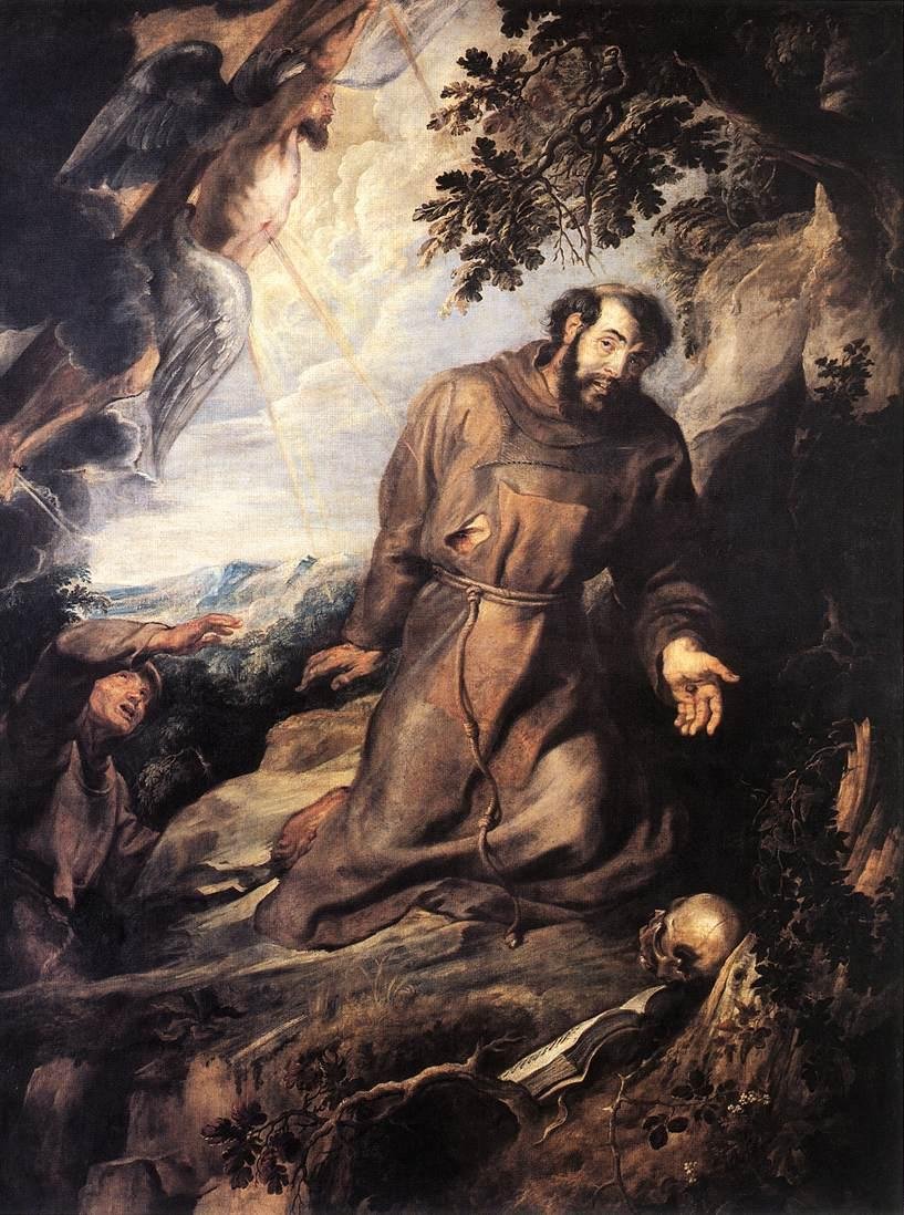 St Francis of Assisi Receiving the Stigmata av Peter Paul Rubens