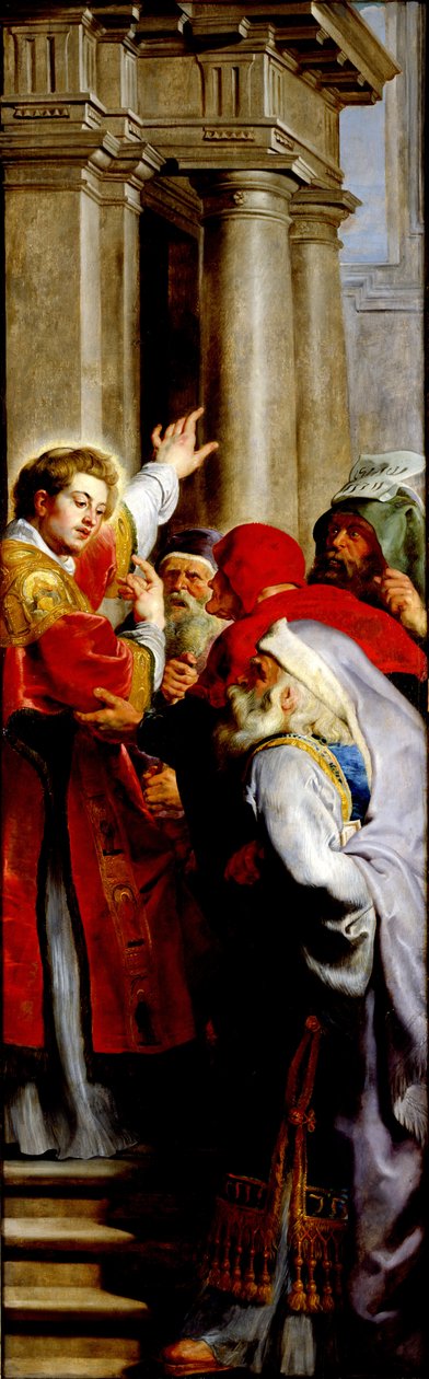 Den helige Stefan predikar, från triptyken av den helige Stefan av Peter Paul Rubens