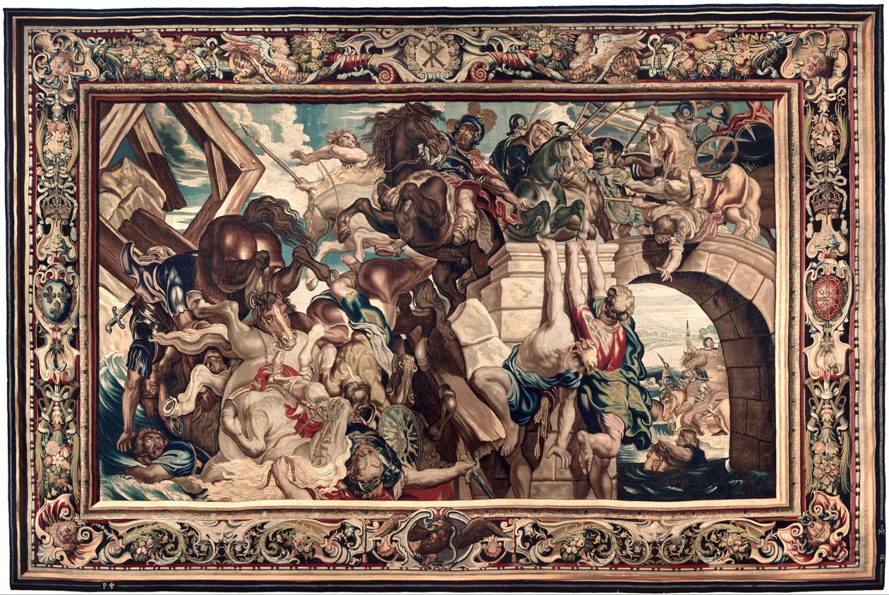 Tapestry showing the Triumph of Constantine over Maxentius at the Battle of the Milvian Bridge av Peter Paul Rubens
