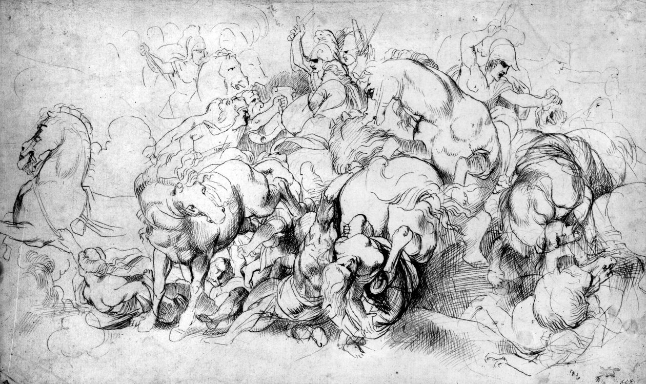 Slaget mellan grekerna och amasonerna, c.1602-04 av Peter Paul Rubens
