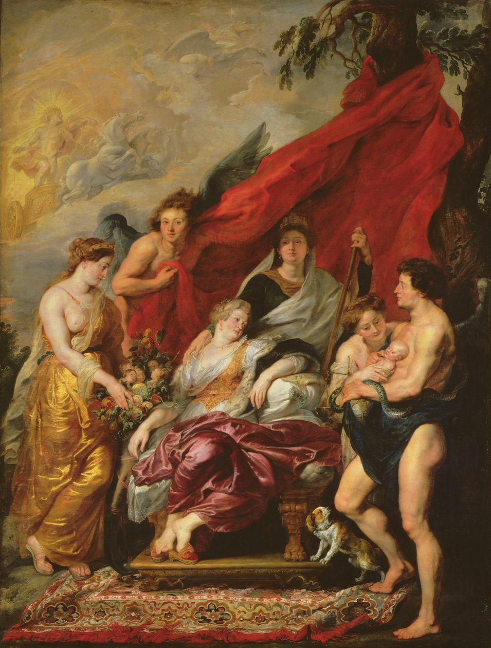 Ludvig XIII:s födelse (1601-43) i Fontainebleau, 27 september 1601, från Medici-cykeln, 1621-25 av Peter Paul Rubens