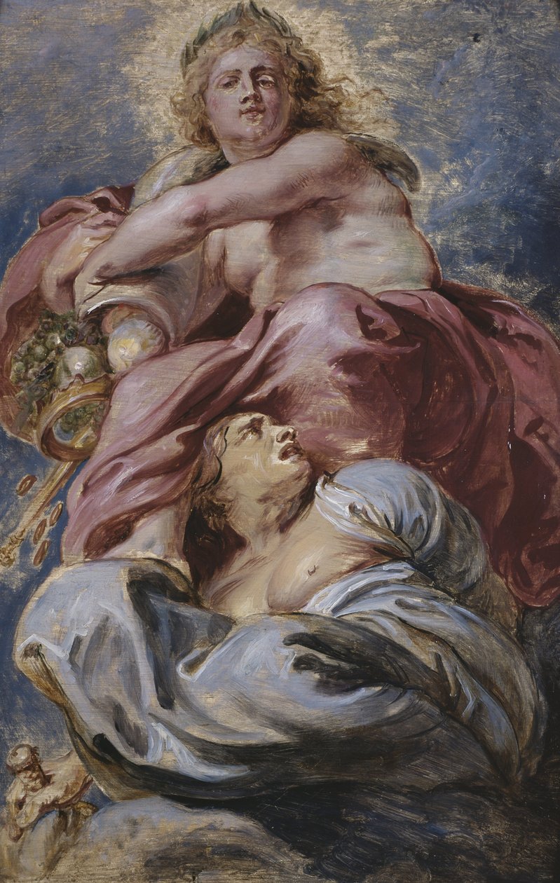 The Bounty of James I triumphing over avarice c.1632 av Peter Paul Rubens