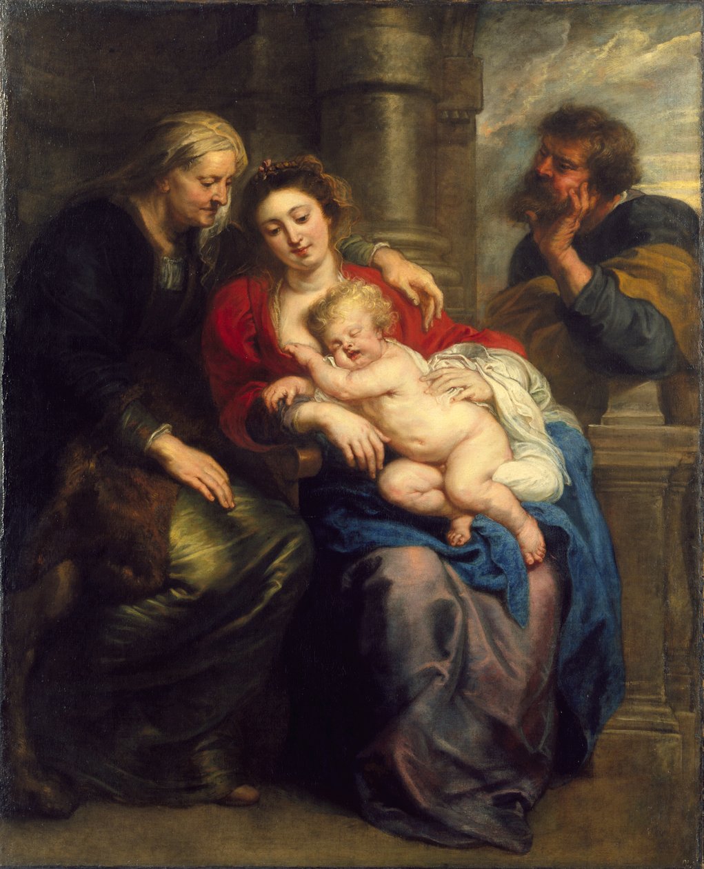 Den heliga familjen med St. Anne, ca 1630-1635 av Peter Paul Rubens