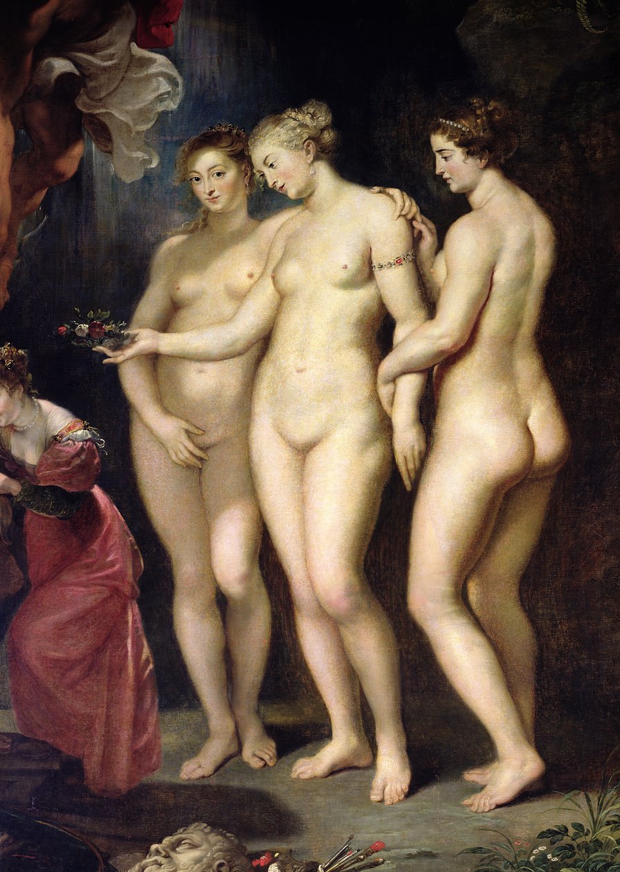 Medici-cykeln: utbildning av Marie de Medici, detalj av de tre nåderna, 1621-25 av Peter Paul Rubens