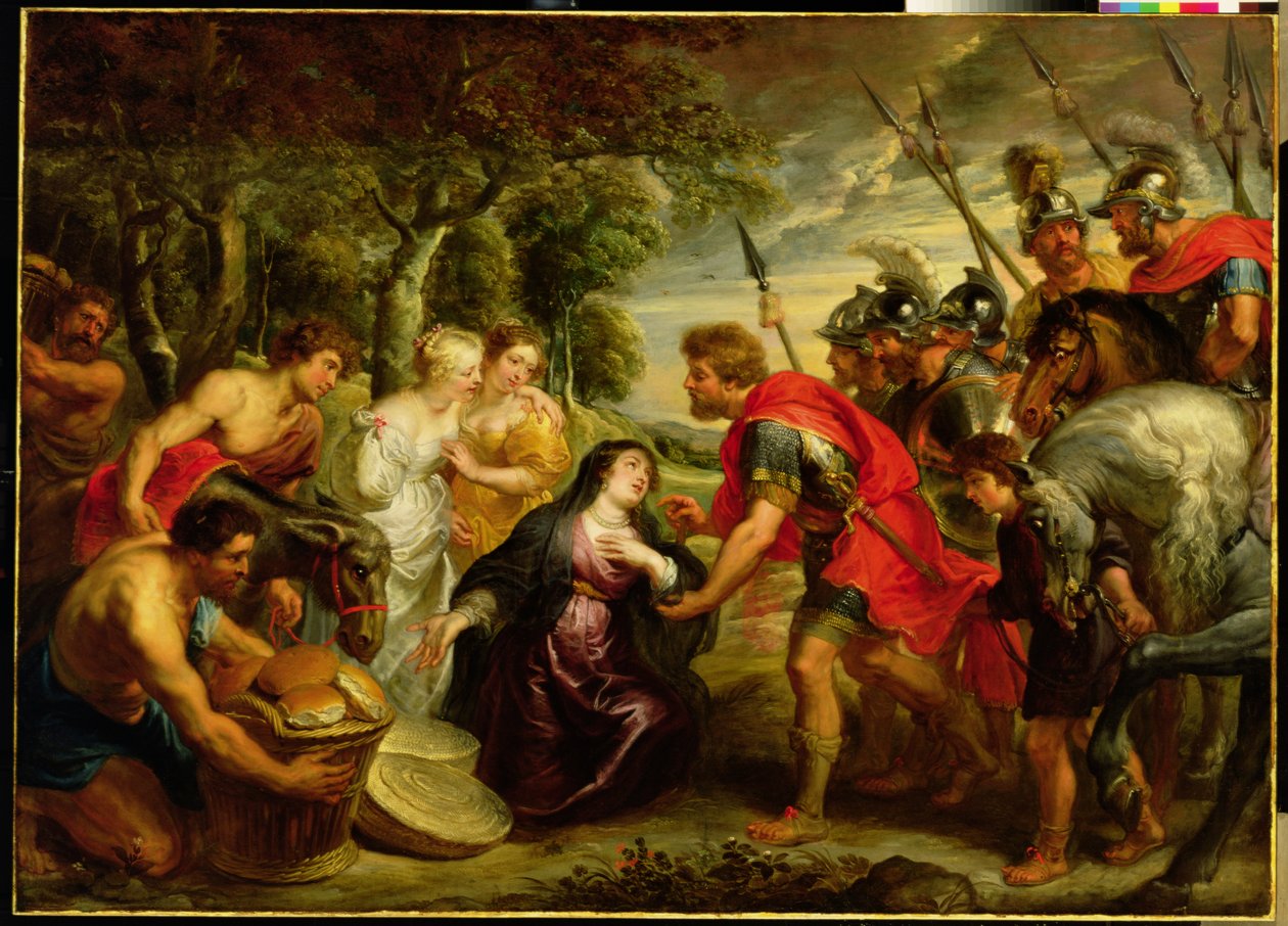 Mötet mellan David och Abigail, 1625-28 av Peter Paul Rubens