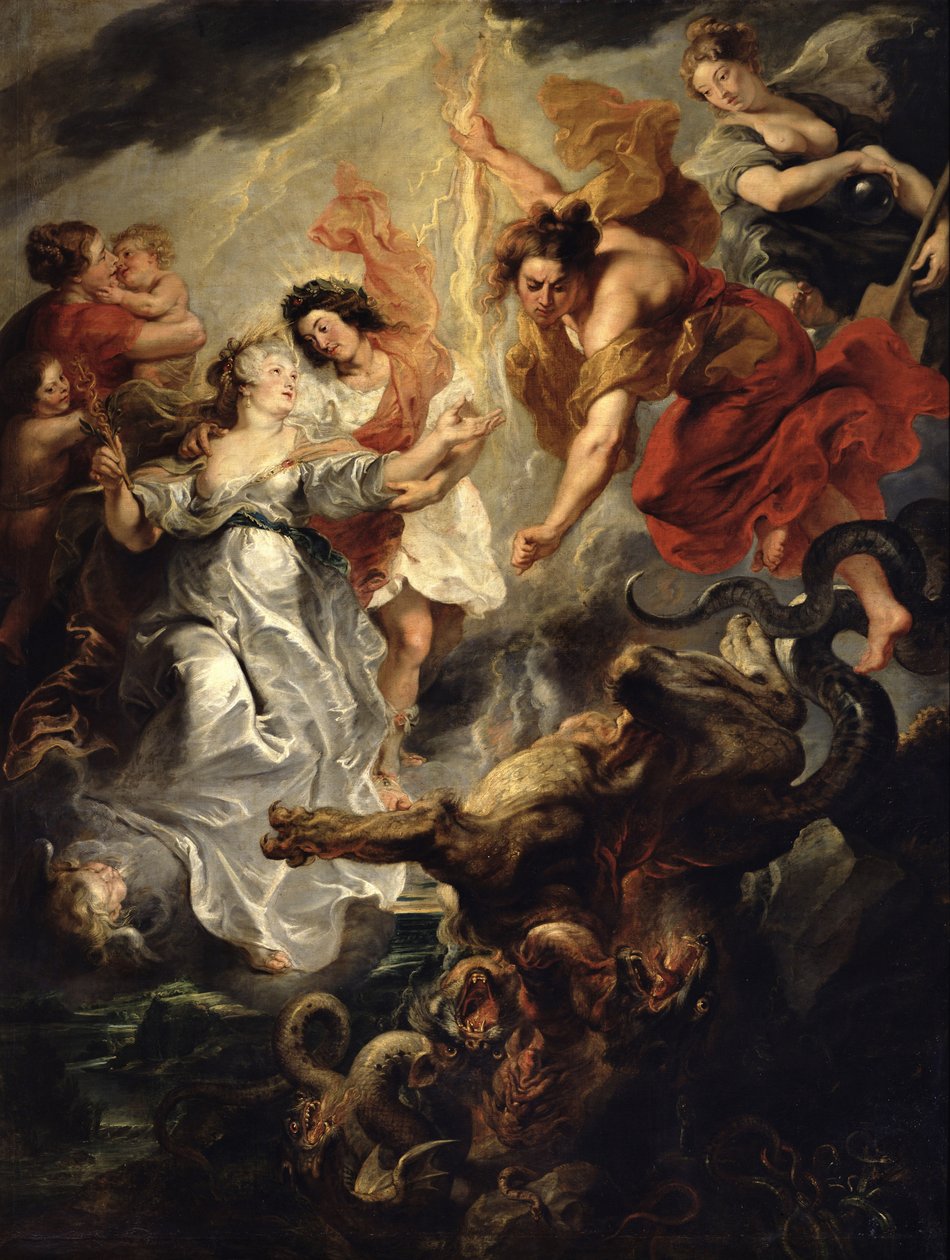 Marie de Medicis och hennes sons försoning, 15 december 1621, 1621-25 av Peter Paul Rubens