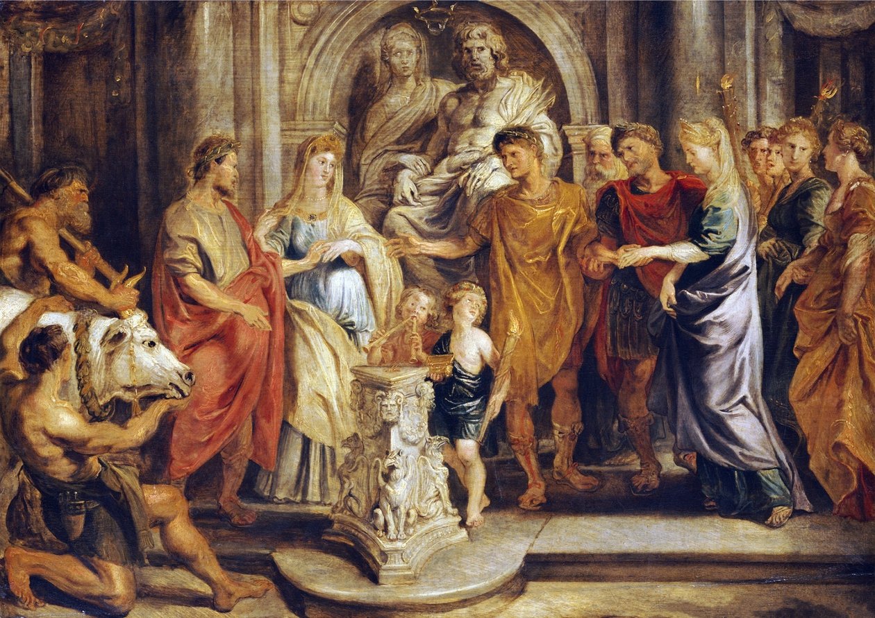 The marriage of Constantine and Fausta and of Constantia and Licinius av Peter Paul Rubens