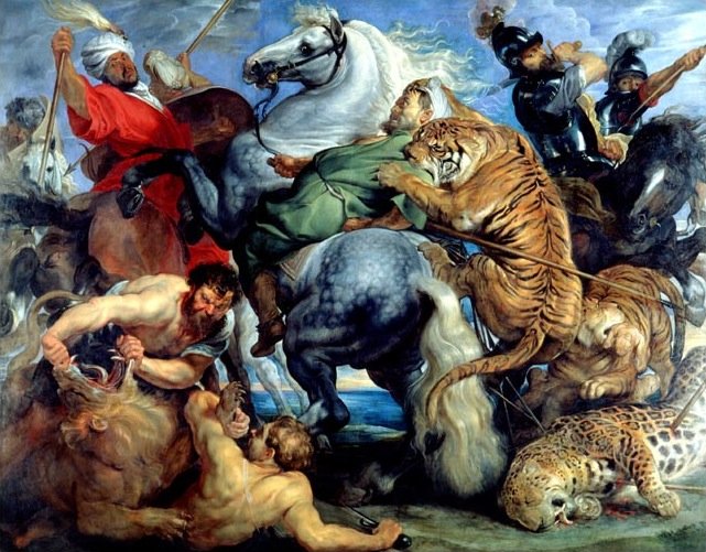 Tiger- und Löwenjagd av Peter Paul Rubens