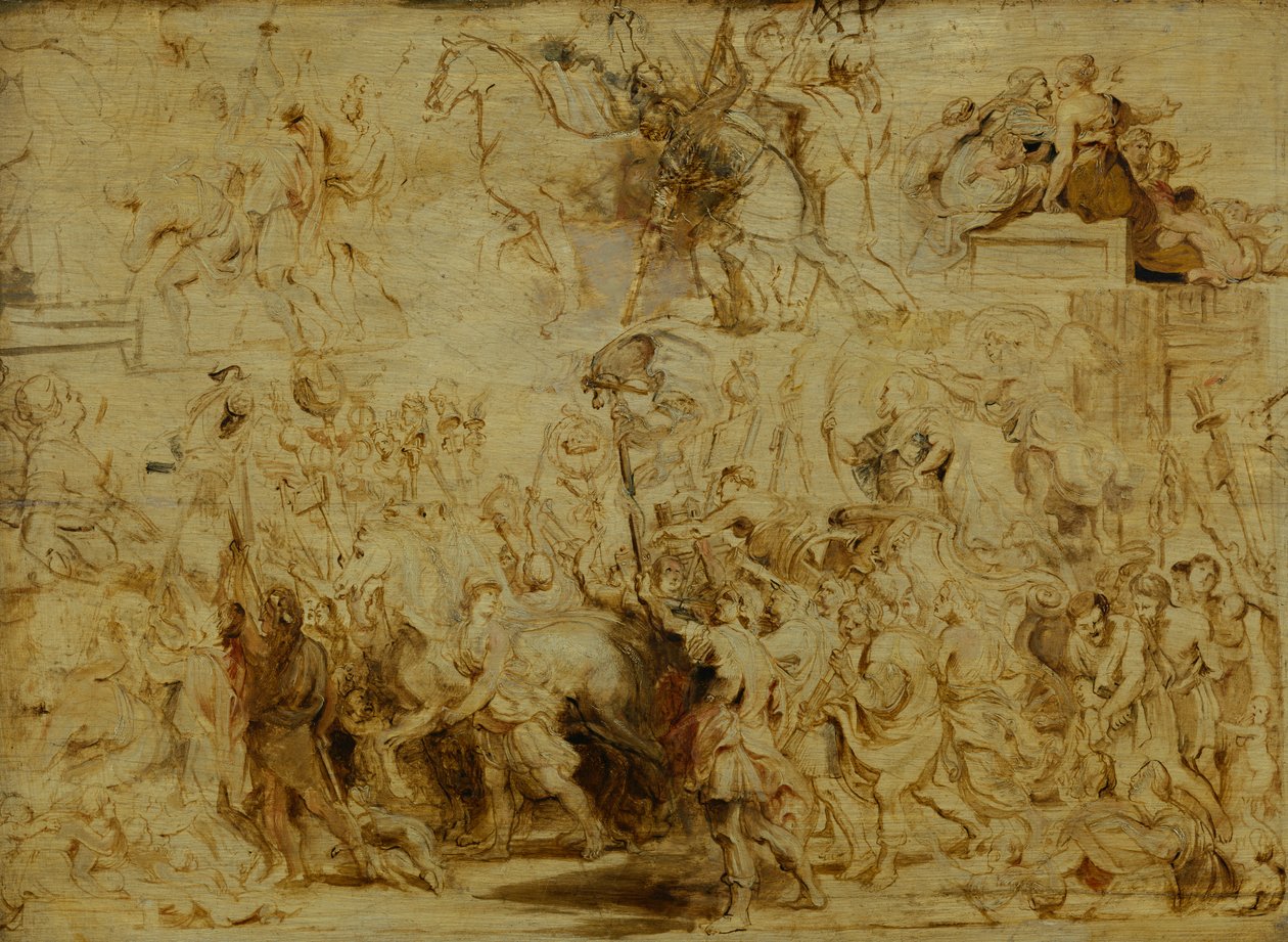 Henri IV:s (1553-1610) triumferande intåg i Paris, ca 1627 av Peter Paul Rubens