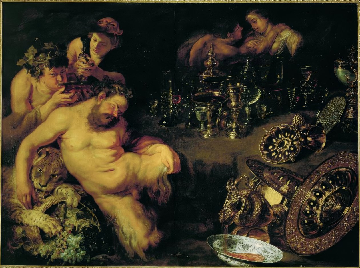 Berusad sovande satyr av Peter Paul Rubens