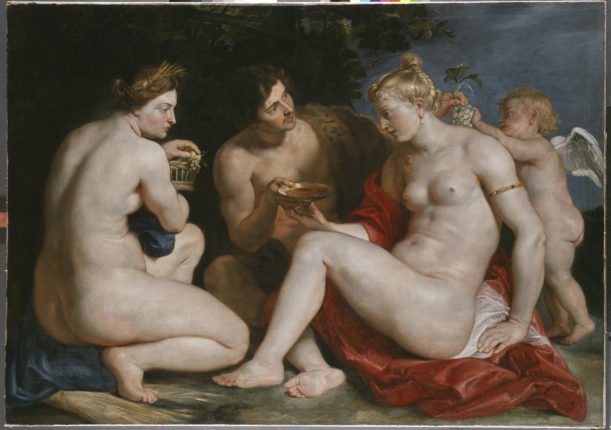 Venus, kärlek, Bacchus och Ceres, c.1612-13 av Peter Paul Rubens