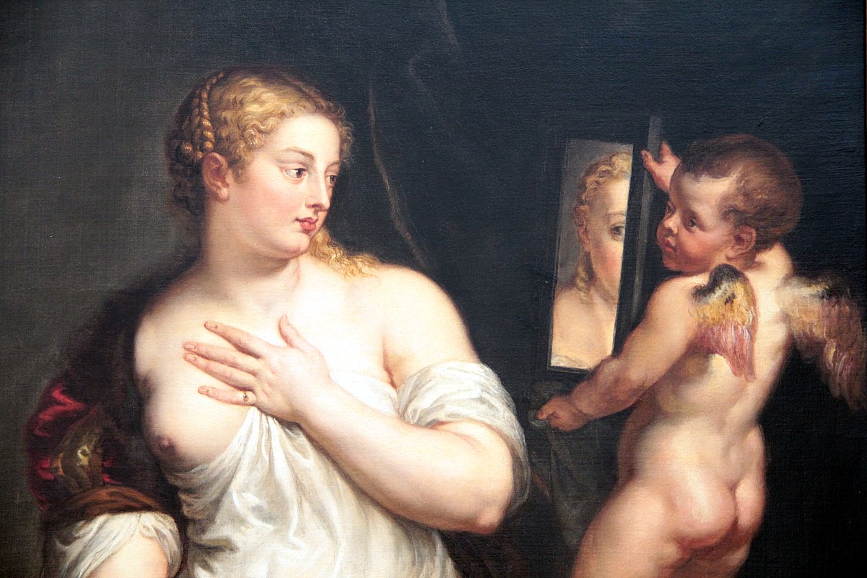 Venus och Cupid håller en spegel av Peter Paul Rubens