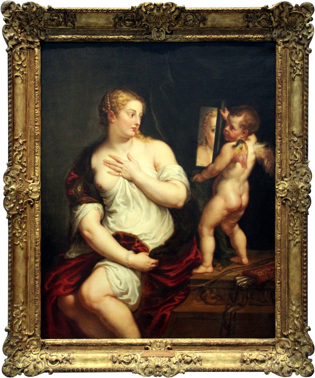 Venus och Amor håller en spegel av Peter Paul Rubens