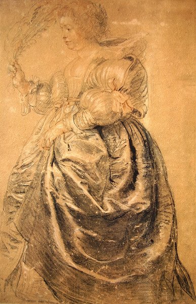 Kvinna med en fläkt av Peter Paul Rubens