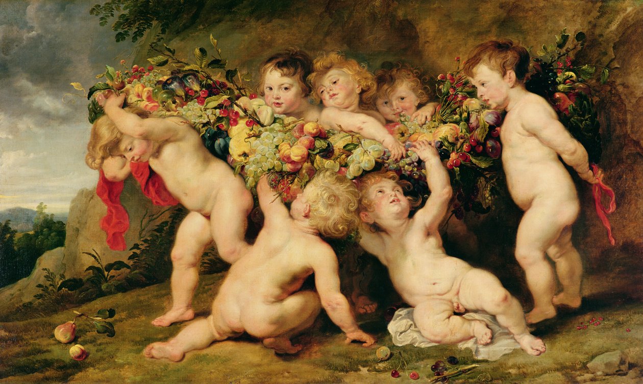 Frugtkrans, c.1615-17 swed av Peter Paul Rubens
