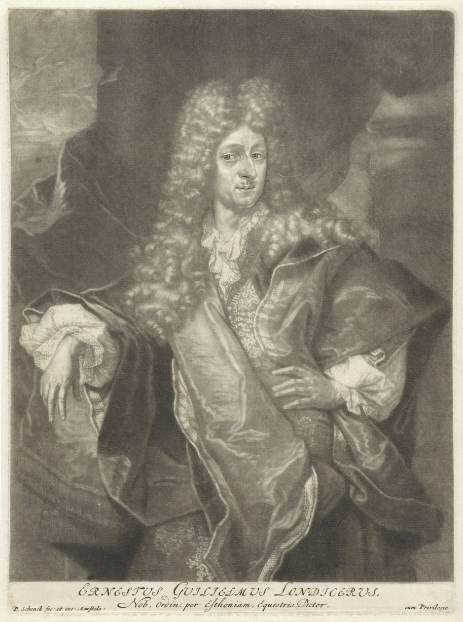 Porträtt av Ernst Wilhelm Londicer av Pieter Schenk (I), 1670 - 1713 av Peter Schenk the Elder